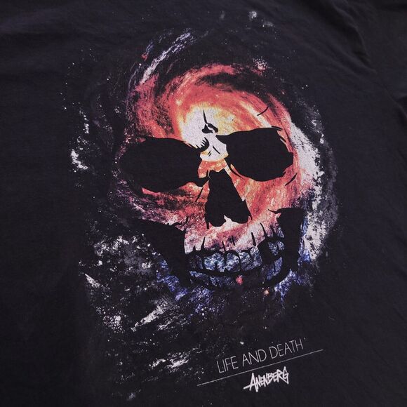 Anenberg Life and Death Graphic Casual T Shirt Adult Mens Size L Black Red - Picture 4 of 10